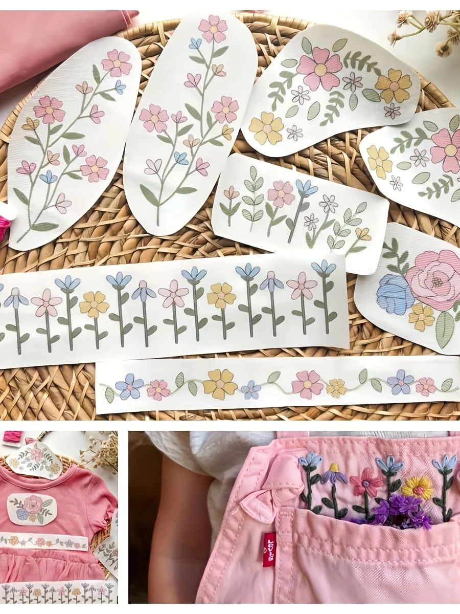 Embroidery Web - 1 Set of 8pcs Colorful Graphics,