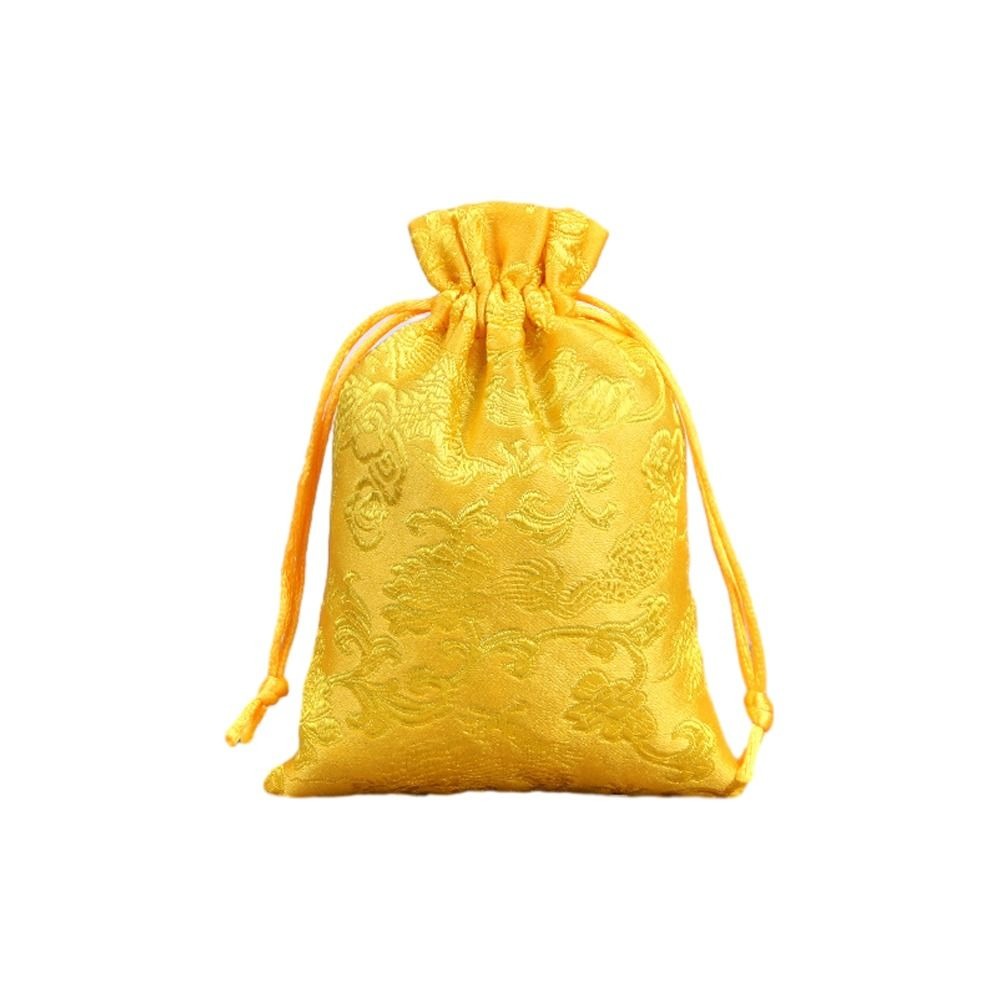 Embroidery Wallet - Dragon Embroidery Flower Drawstring Bag Storage