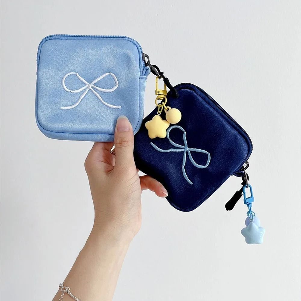 Embroidery Wallet - New Square Embroidery Bow Wallet Mini