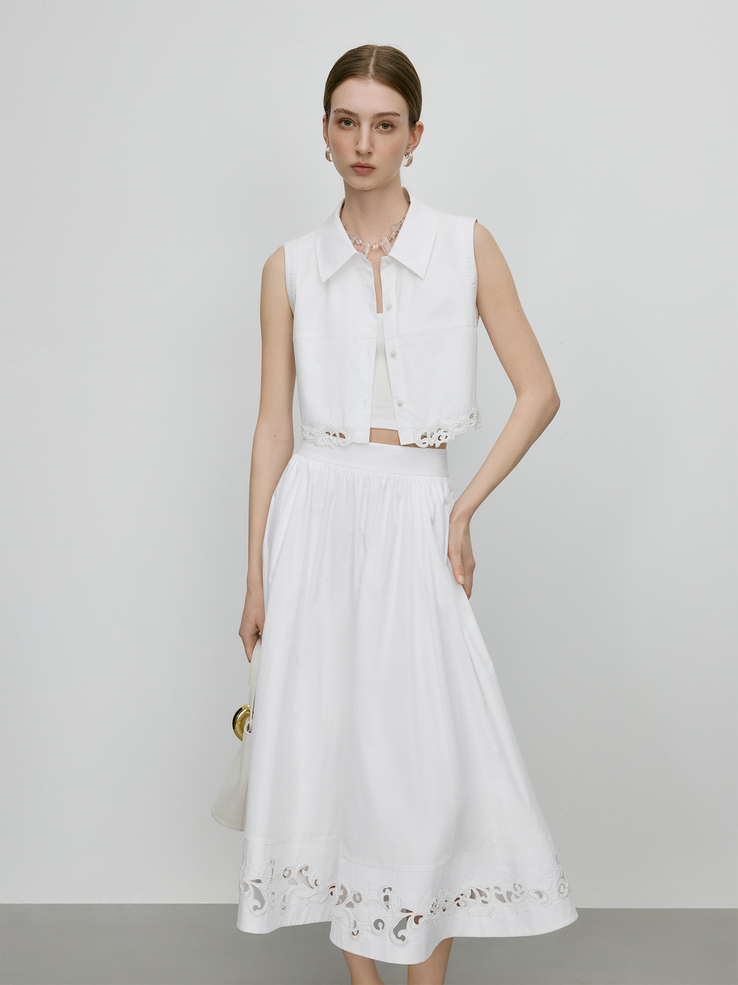 Embroidery Cotton Shirt - FSLE【Premium Series】100% Cotton Embroidery Design Female