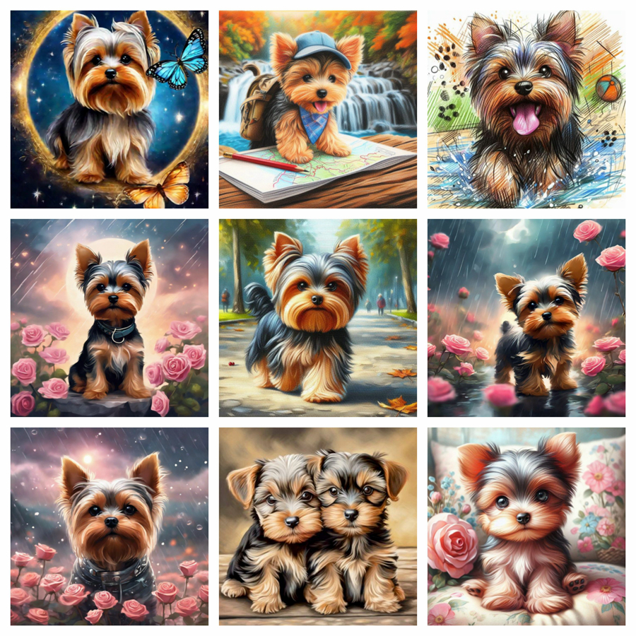 Embroidery Handicraft - Yorkshire Terrier Dog 5D DIY Diamond