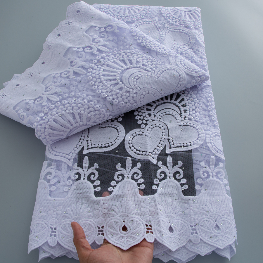 Embroidery Net Fabric - White Milk Silk Mesh Lace Fabric
