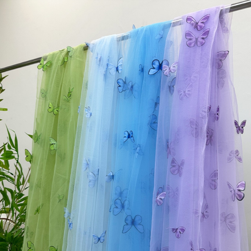 Embroidery Net Dress - 3D Butterfly Embroidery Tulle Fabric Stereo