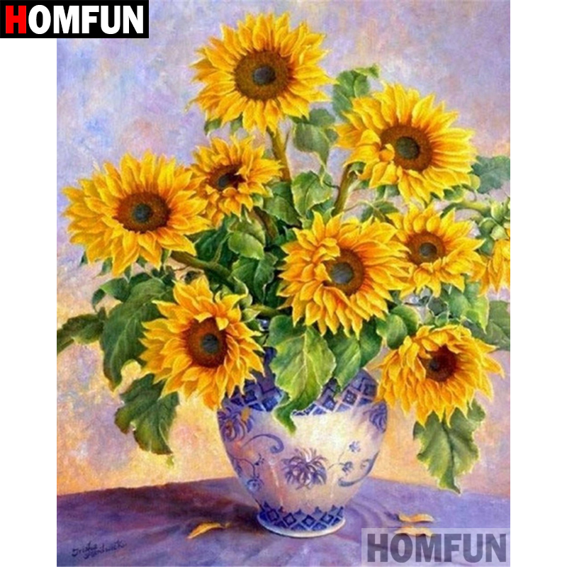 HOMFUN 5D DIY Diamond Painting - Embroidery Yellow Flower 리뷰 및 가격