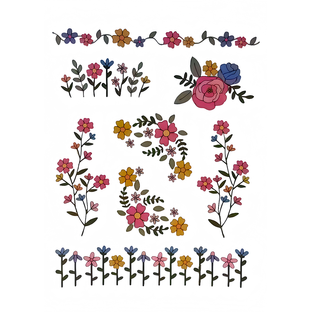1 Set of 8pcs Colorful Graphic - Embroidery Web 리뷰 및 가격