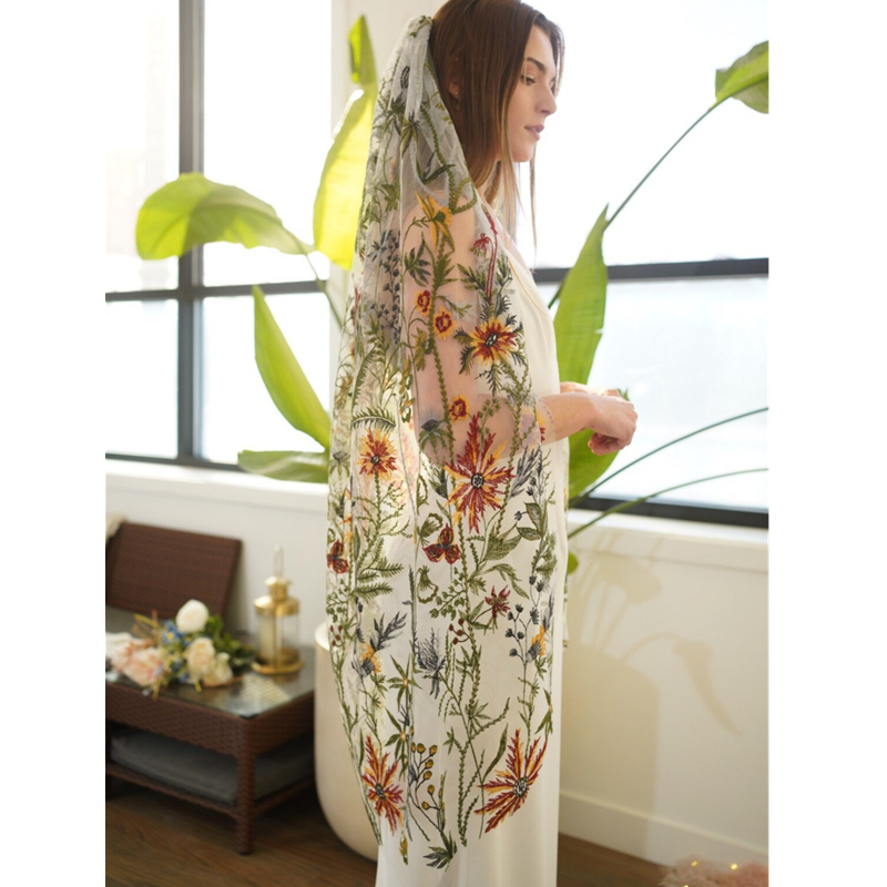 Floral Bridal Wedding Veils Wi - Embroidery Yellow Flower 리뷰 및 가격