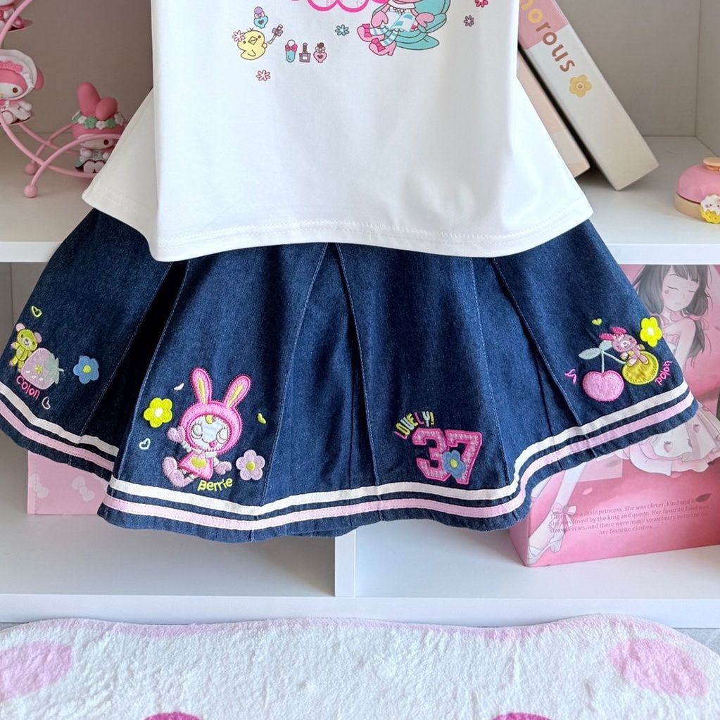 Japanese Sweet Skirt Sets Summ - Embroidery Cotton Shirt 리뷰 및 가격