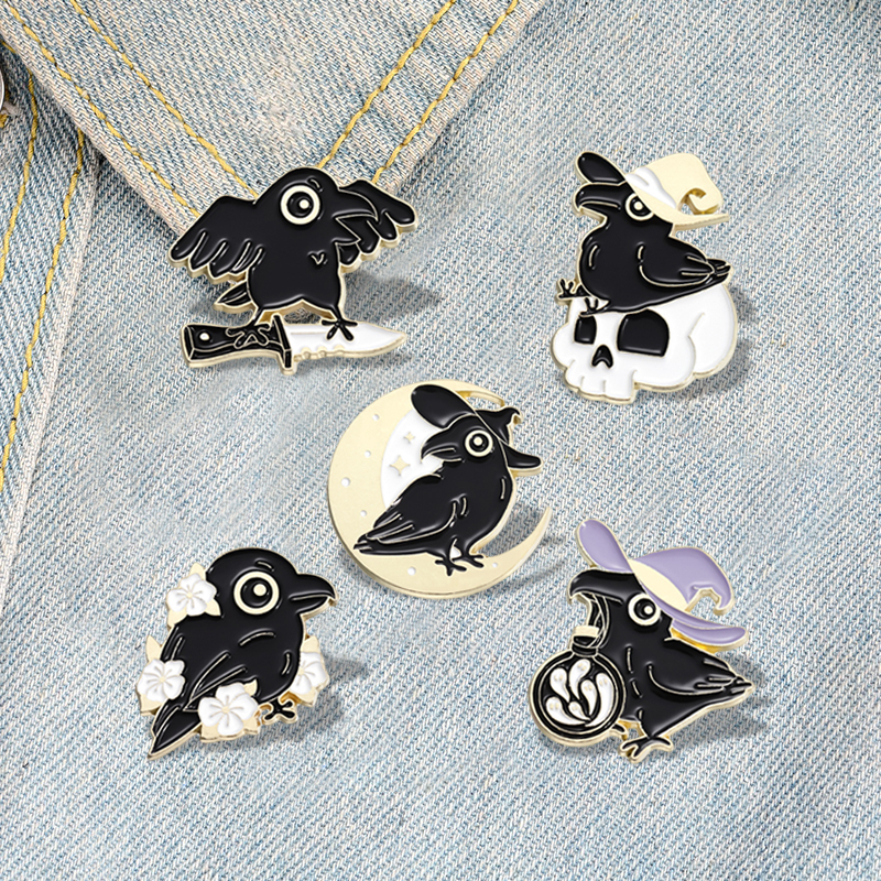 Punk Crow Wizard Enamel Pins C - Embroidery Logo 리뷰 및 가격