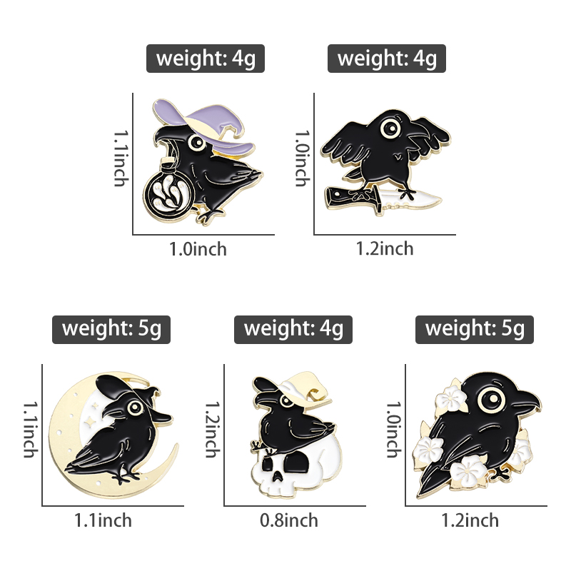 Punk Crow Wizard Enamel Pins C - Embroidery Logo 리뷰 및 가격