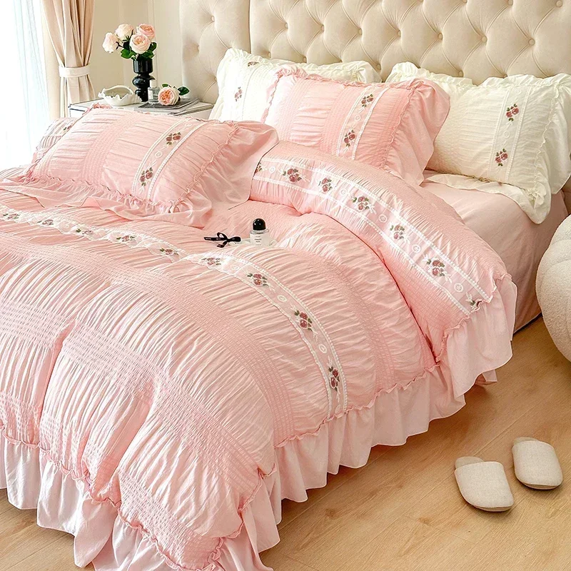 French Embroidered Lace Bubble - Embroidery Quilt Cover 리뷰 및 가격