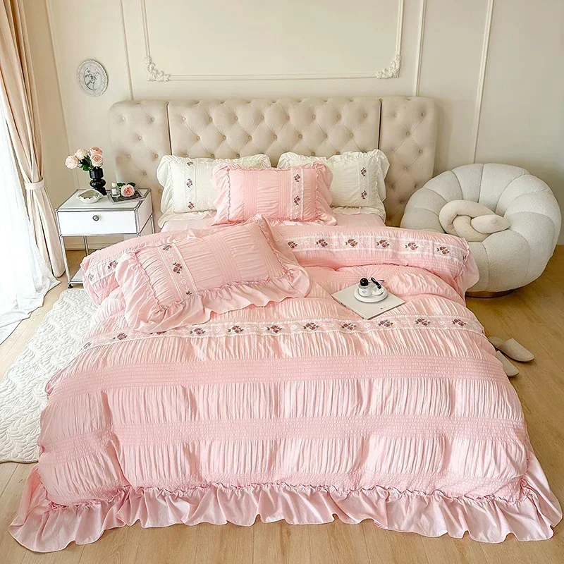 French Embroidered Lace Bubble - Embroidery Quilt Cover 리뷰 및 가격