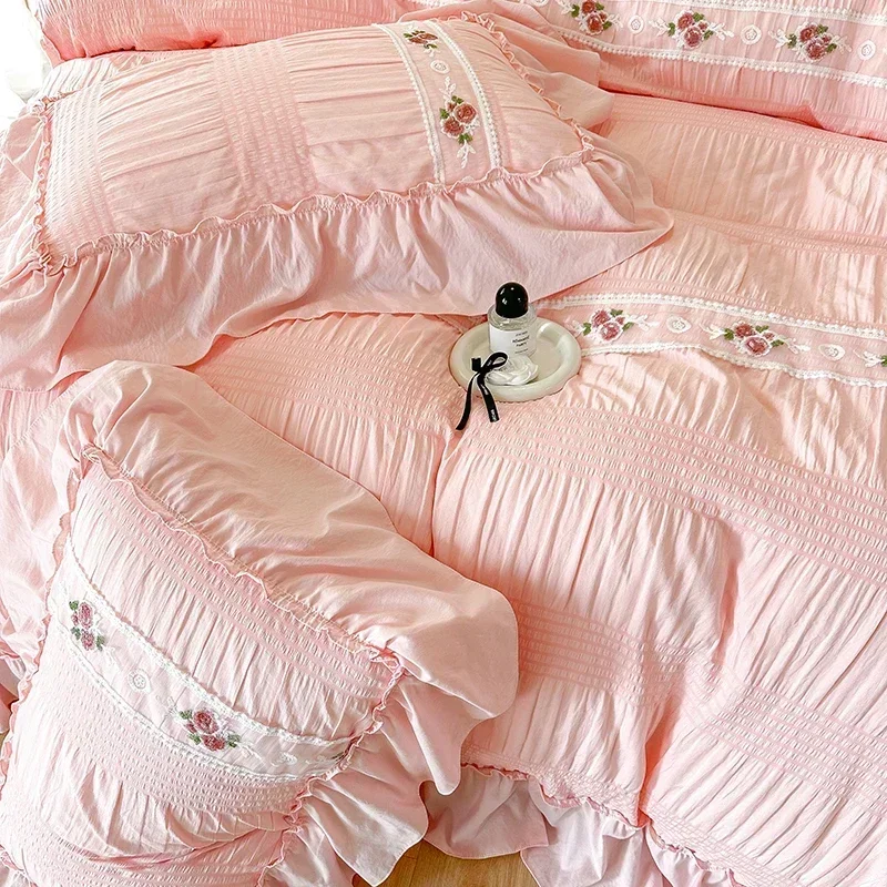 French Embroidered Lace Bubble - Embroidery Quilt Cover 리뷰 및 가격