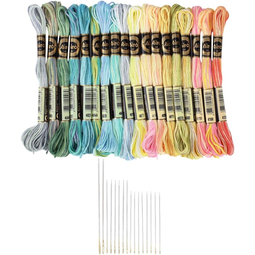 18 Skeins 6-Ply Polyester Embr - Embroidery Handicraft 리뷰 및 가격