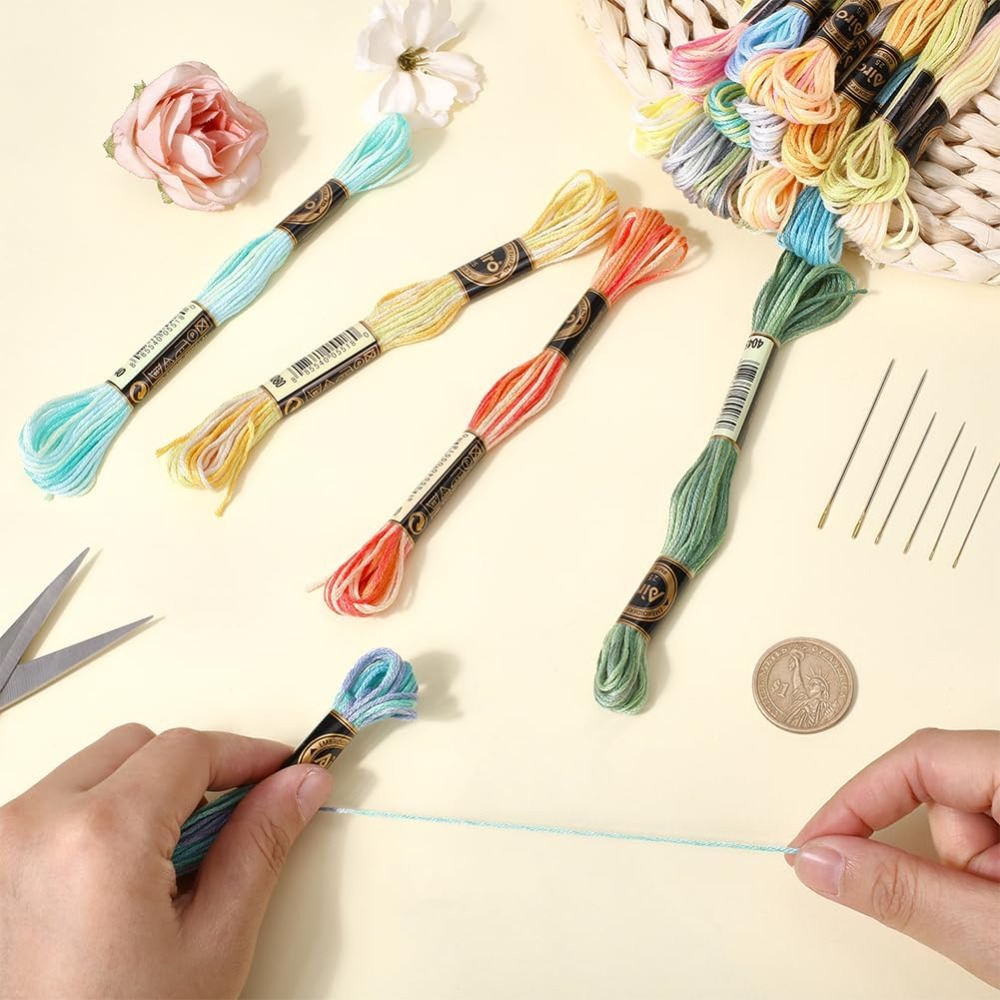 18 Skeins 6-Ply Polyester Embr - Embroidery Handicraft 리뷰 및 가격