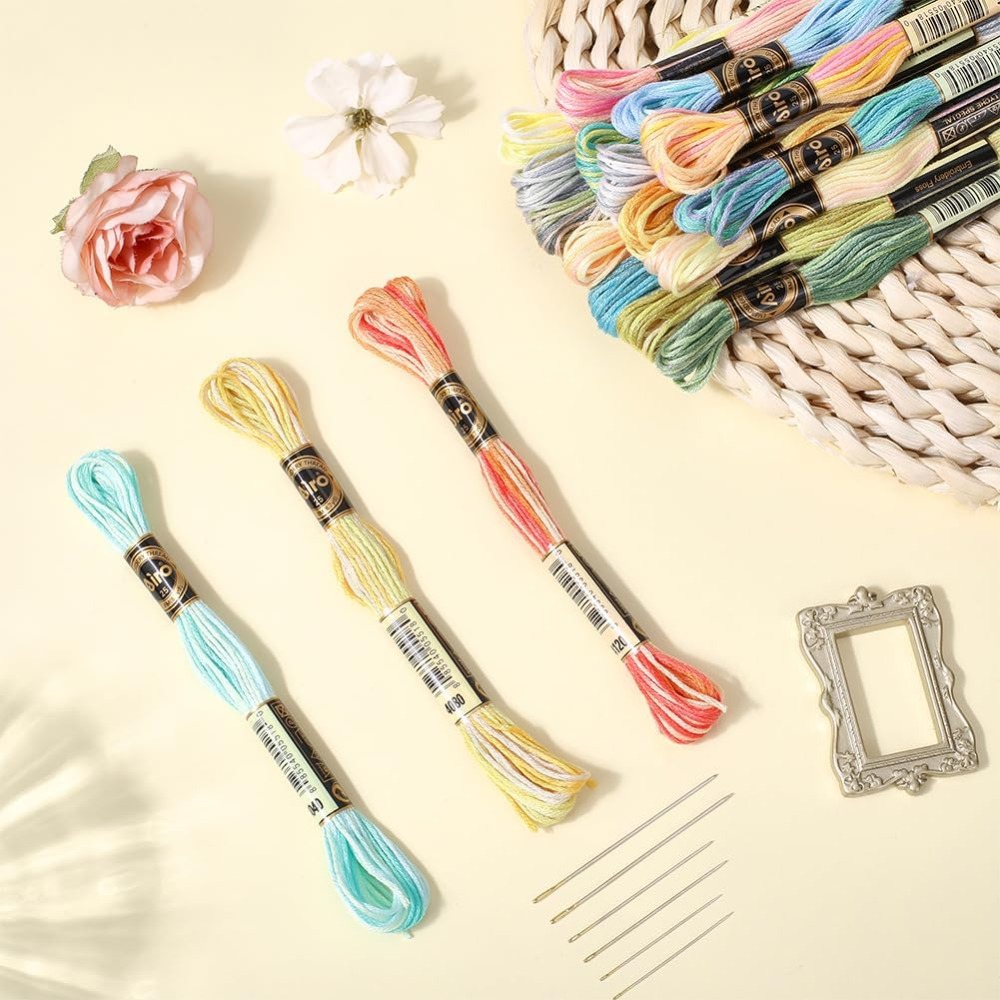18 Skeins 6-Ply Polyester Embr - Embroidery Handicraft 리뷰 및 가격