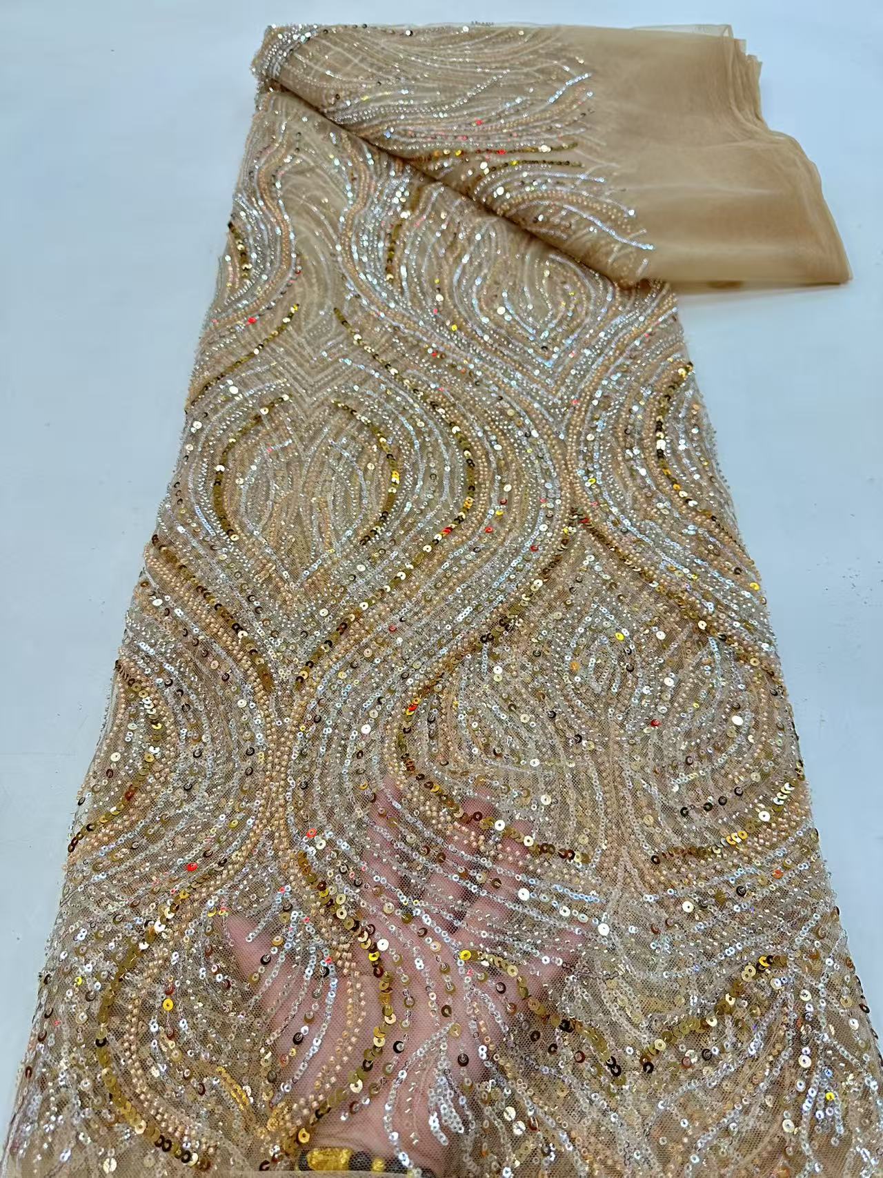 Luxury Red African Beaded Mesh - Embroidery Net Fabric 리뷰 및 가격