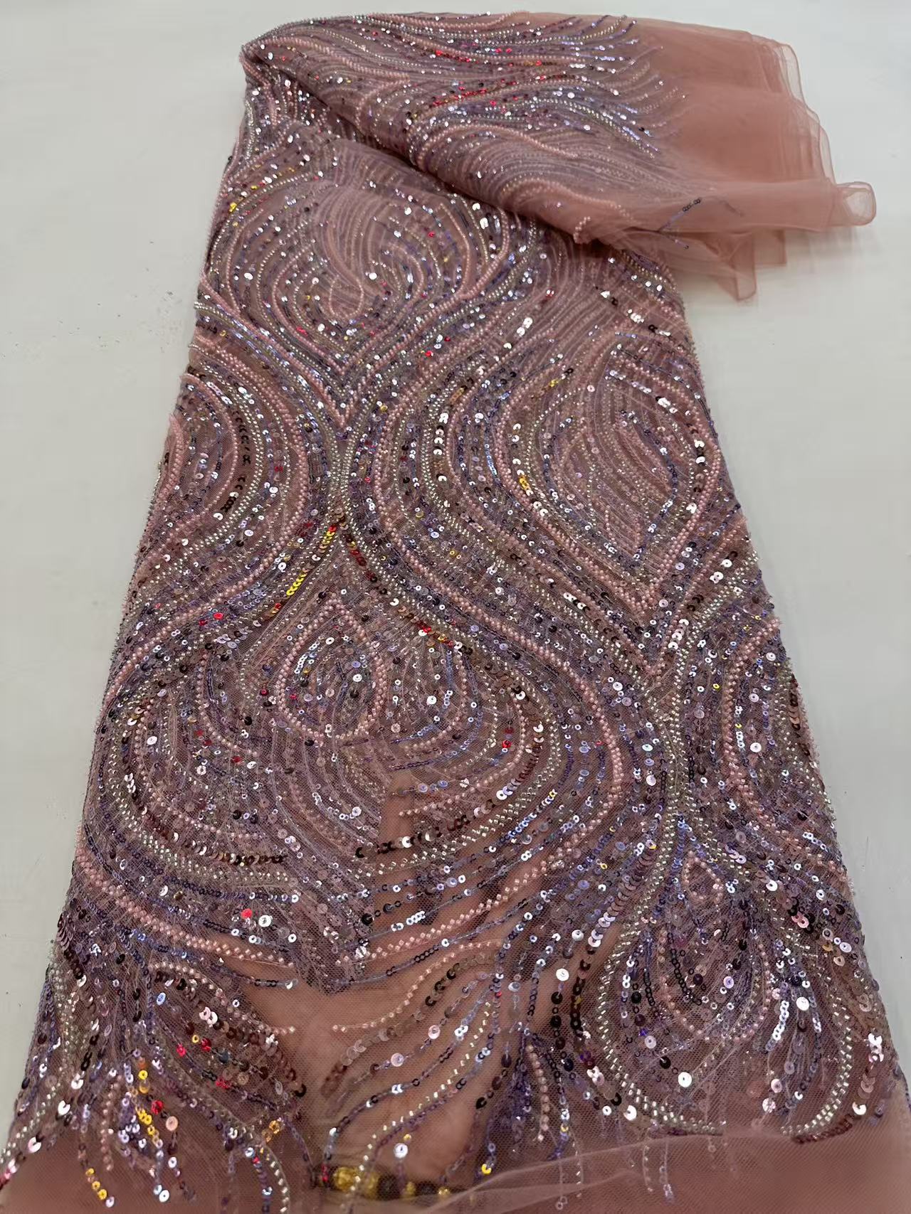 Luxury Red African Beaded Mesh - Embroidery Net Fabric 리뷰 및 가격