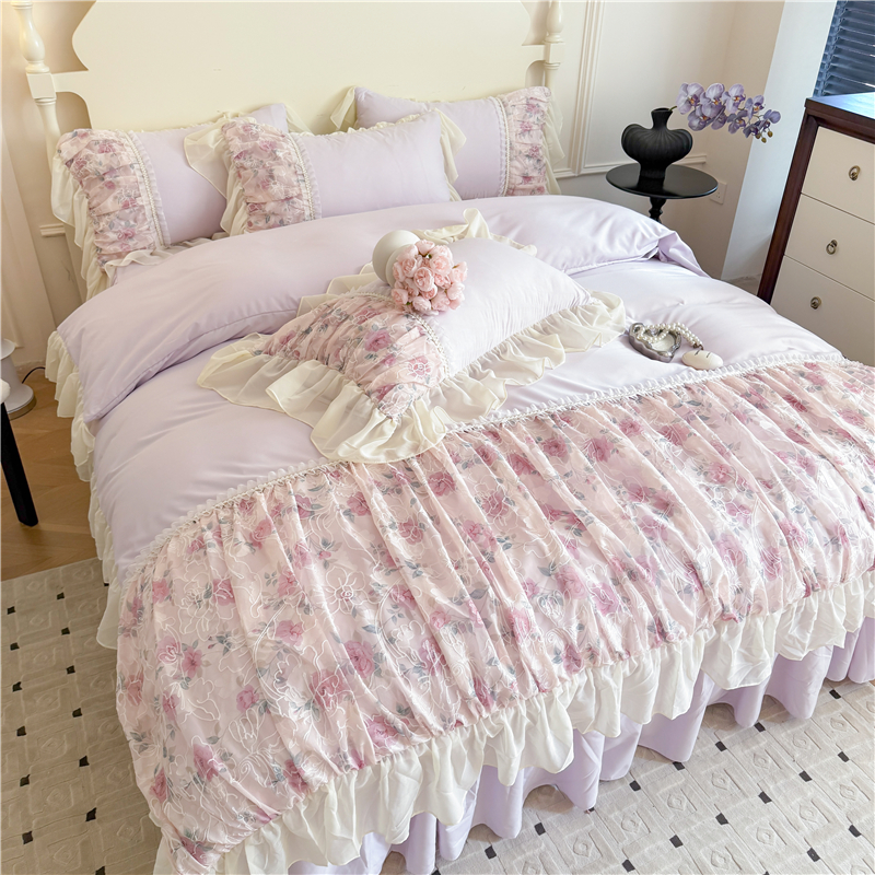 Princess Style Duvet Cover Set - Embroidery Quilt Cover 리뷰 및 가격