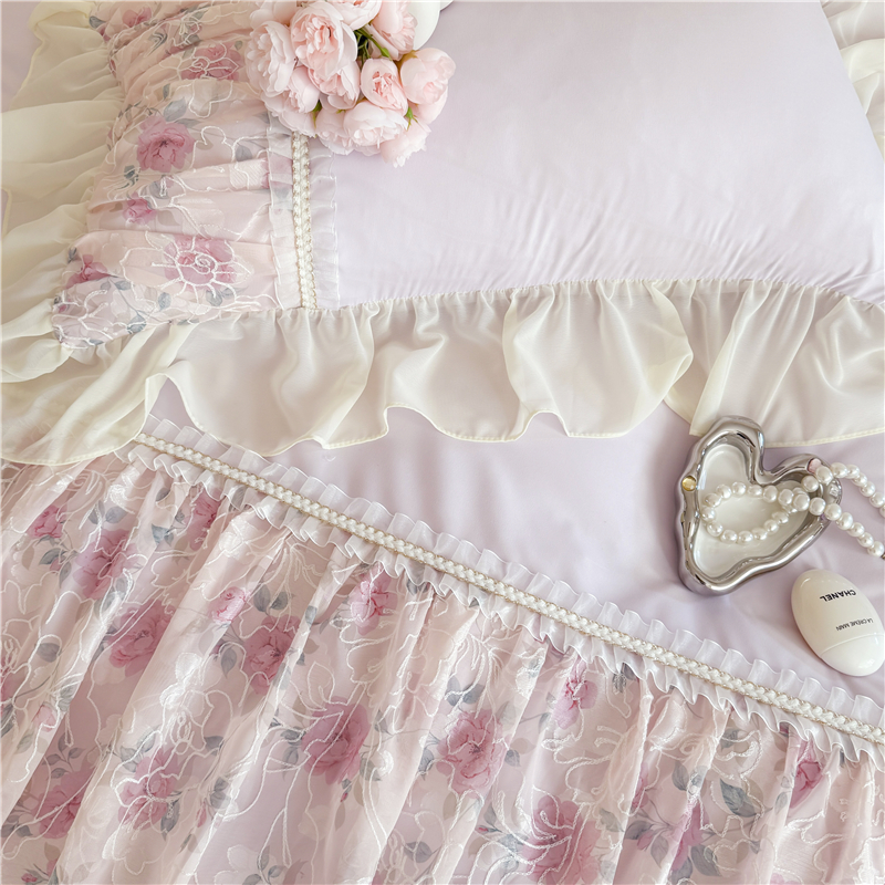 Princess Style Duvet Cover Set - Embroidery Quilt Cover 리뷰 및 가격