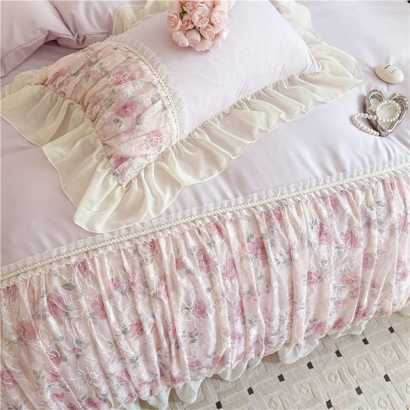 Princess Style Duvet Cover Set - Embroidery Quilt Cover 리뷰 및 가격