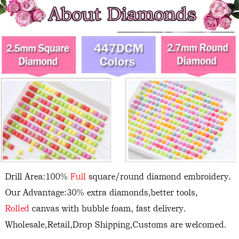 Full Square Round DIY Diamond  - Embroidery Yellow Flower 리뷰 및 가격