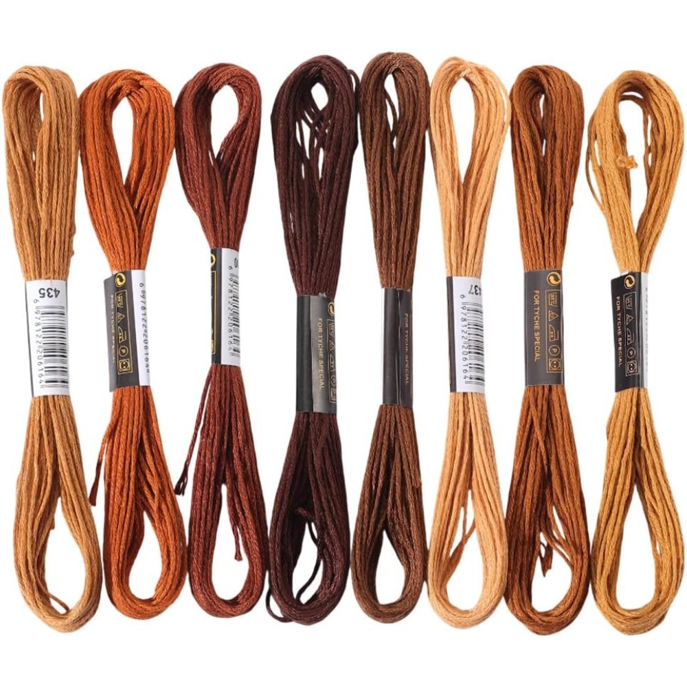 8 Skeins 6 Strands Brown Embro - Embroidery Handicraft 리뷰 및 가격