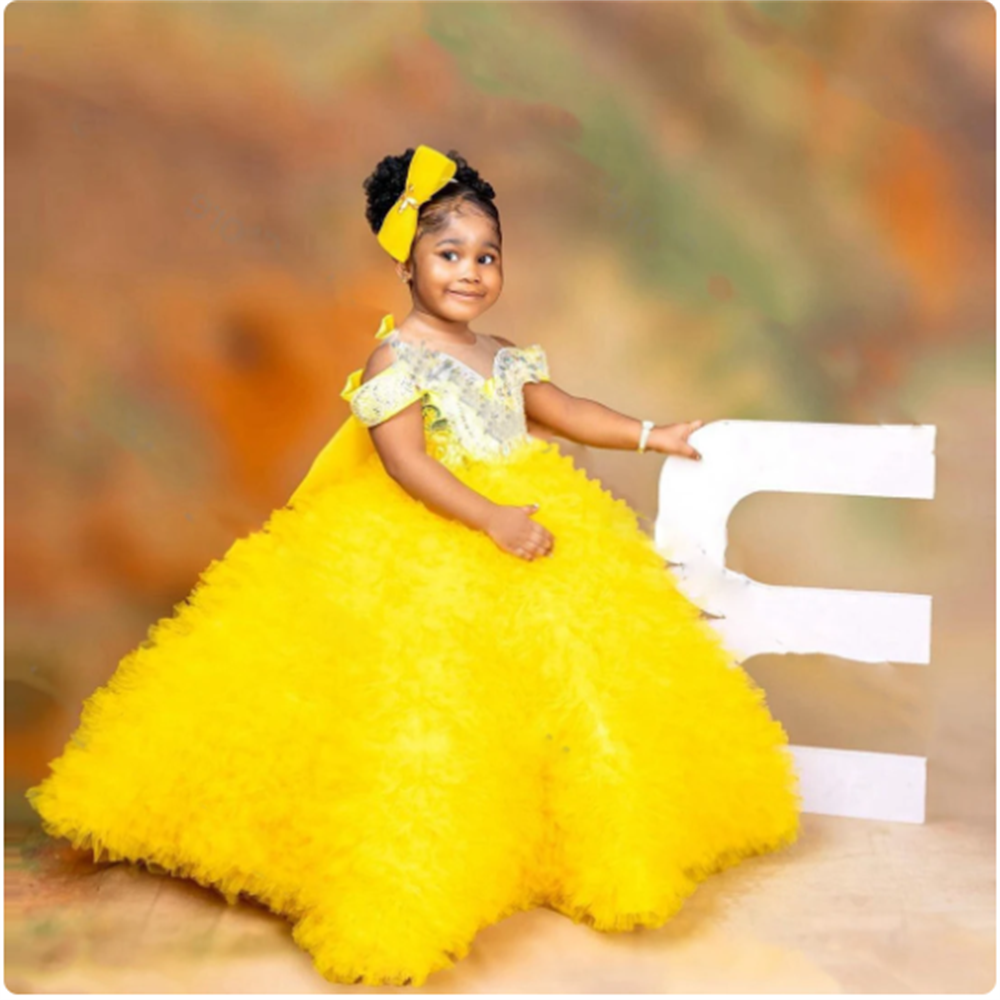 Lovely Yellow Flower Girls Dre - Embroidery Yellow Flower 리뷰 및 가격