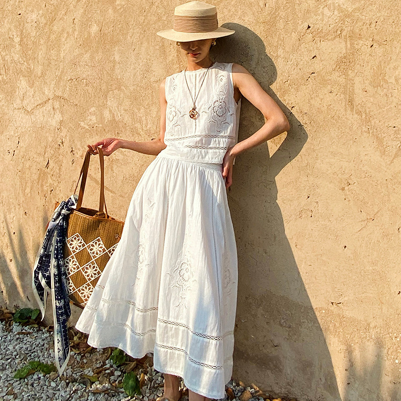 French Designer Boho White Cot - Embroidery Eyelet 리뷰 및 가격