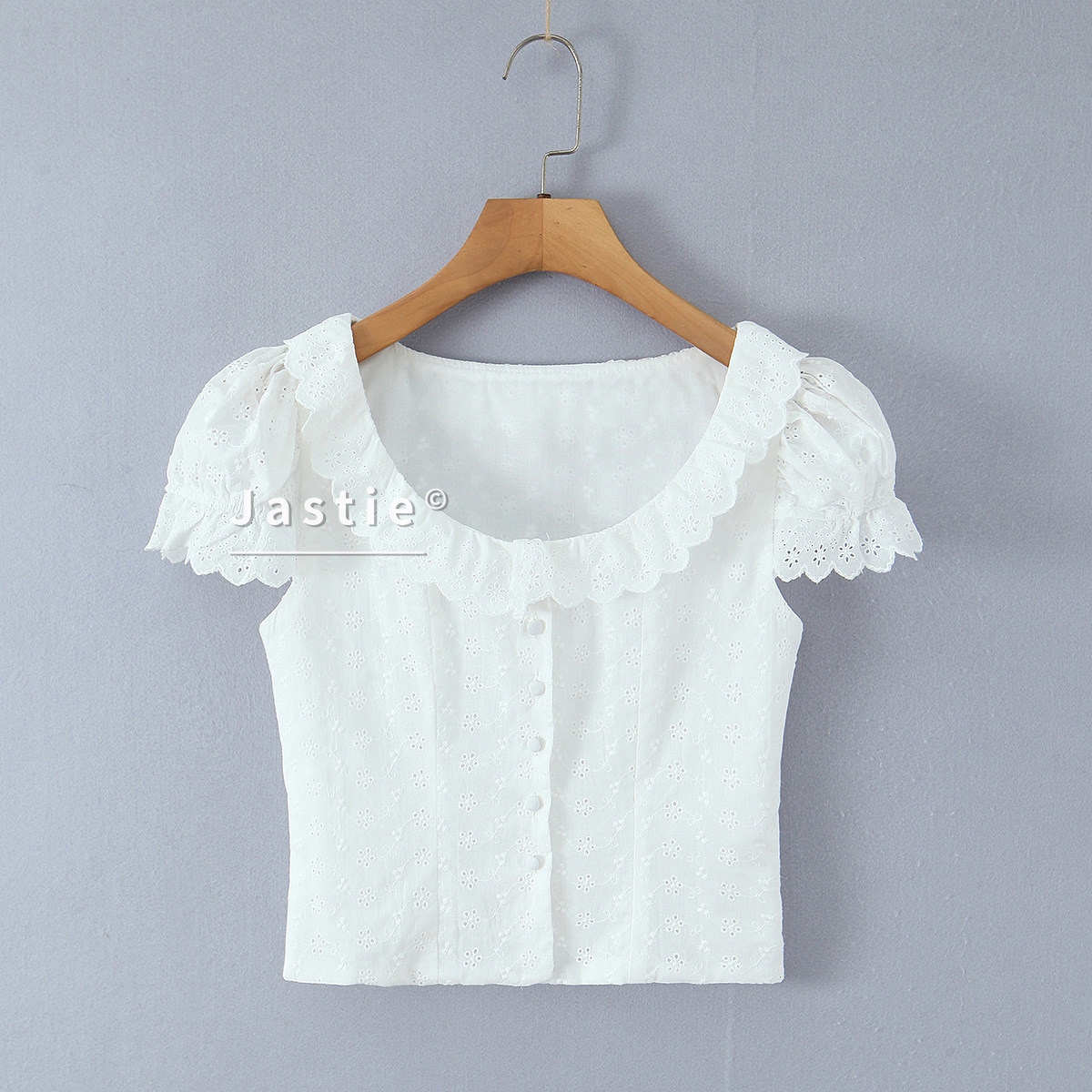 White Embroidery Crop Top Wome - Embroidery Eyelet 리뷰 및 가격