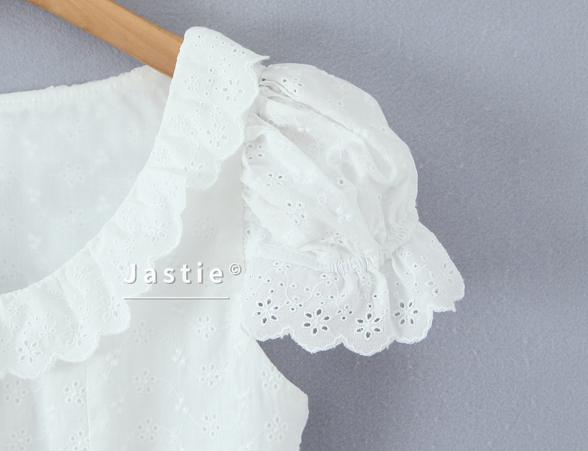 White Embroidery Crop Top Wome - Embroidery Eyelet 리뷰 및 가격