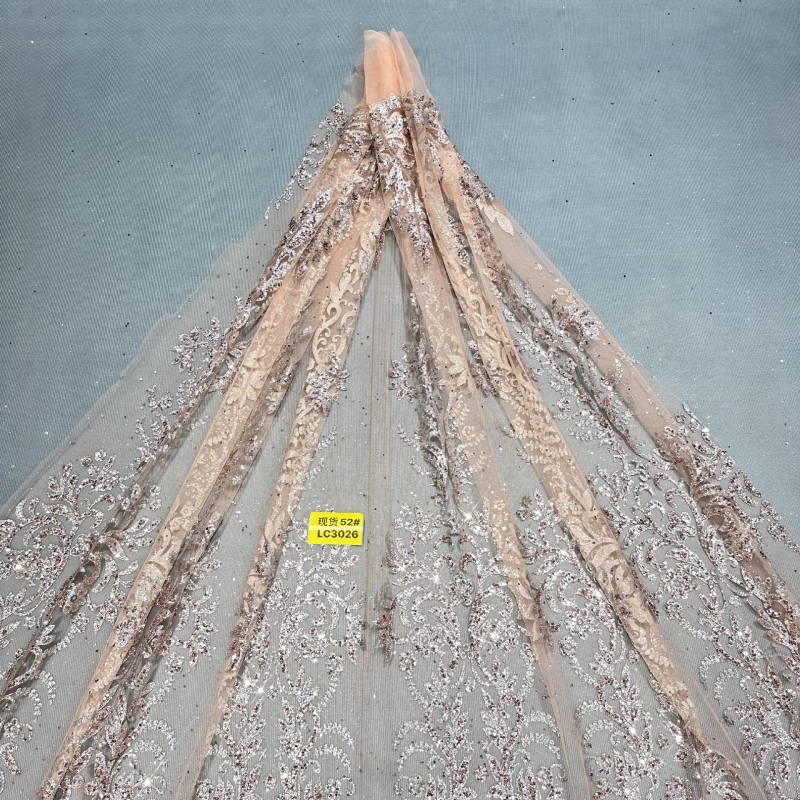 10 Yards Champagne Fadhion Des - Embroidery Net Fabric 리뷰 및 가격