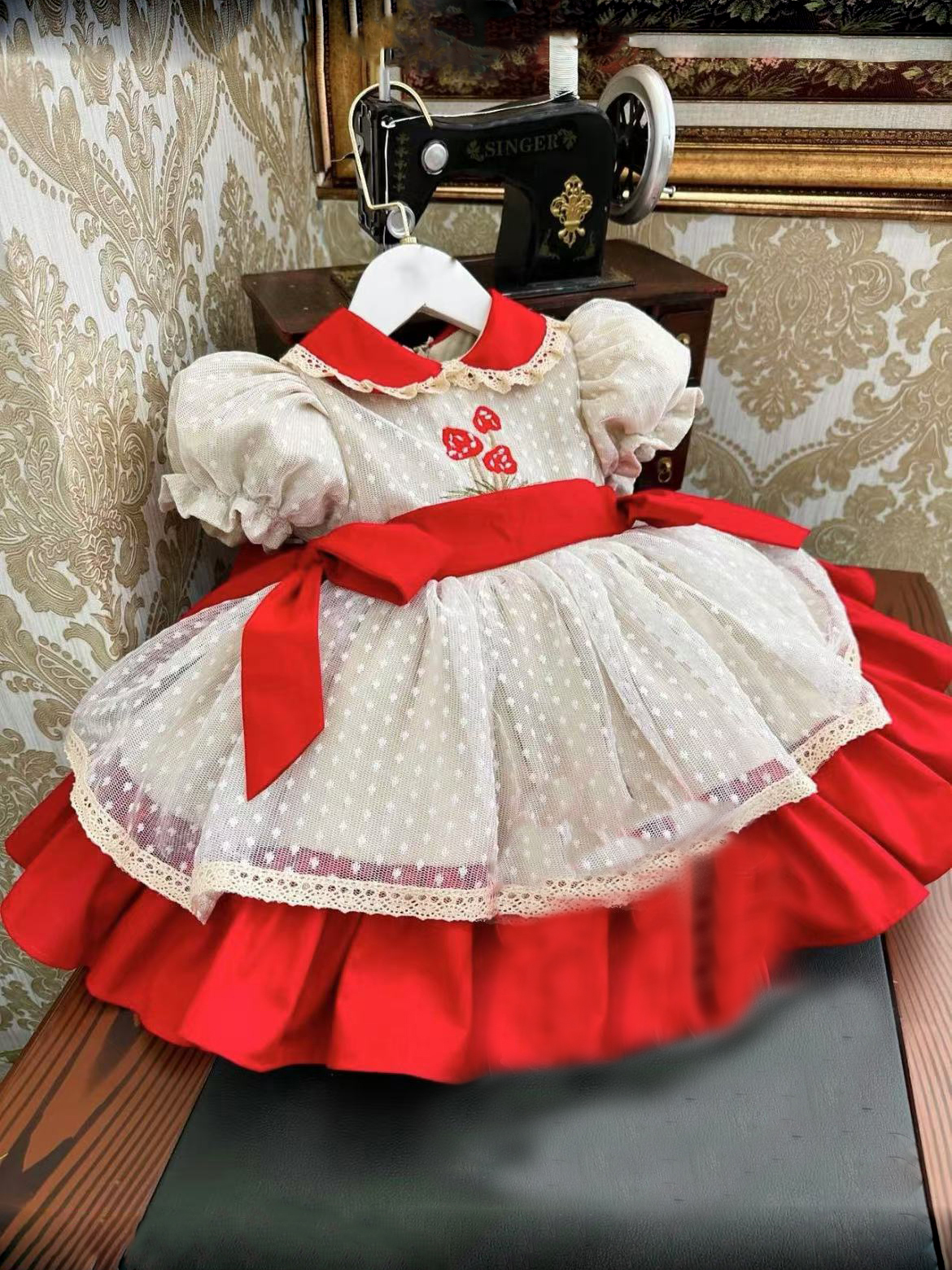 Baby Girl Summer Strawberry Em - Embroidery Net Dress 리뷰 및 가격