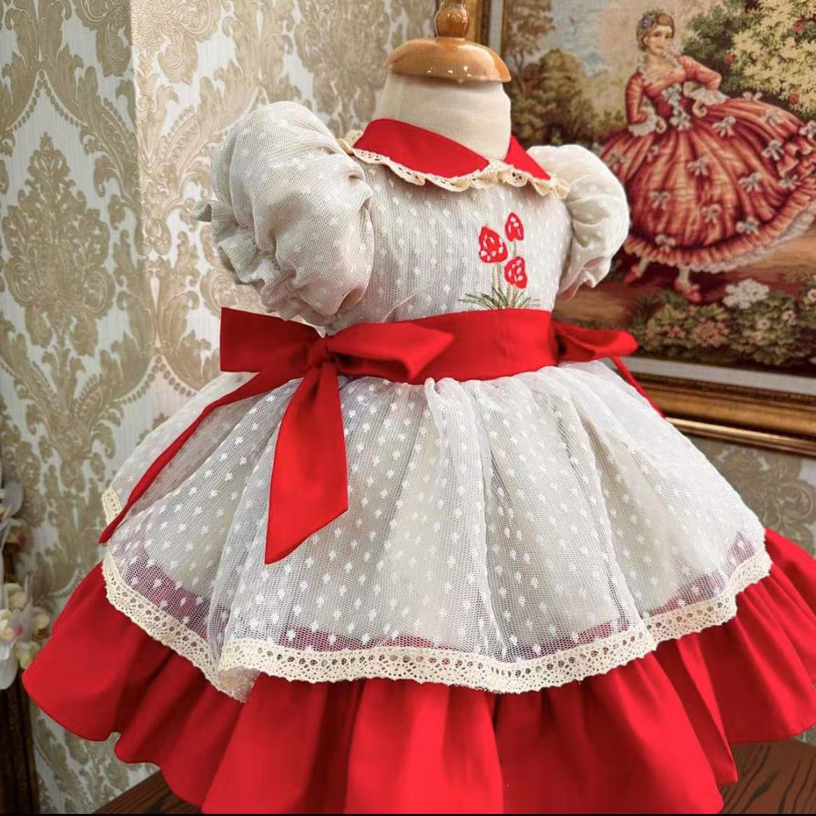 Baby Girl Summer Strawberry Em - Embroidery Net Dress 리뷰 및 가격