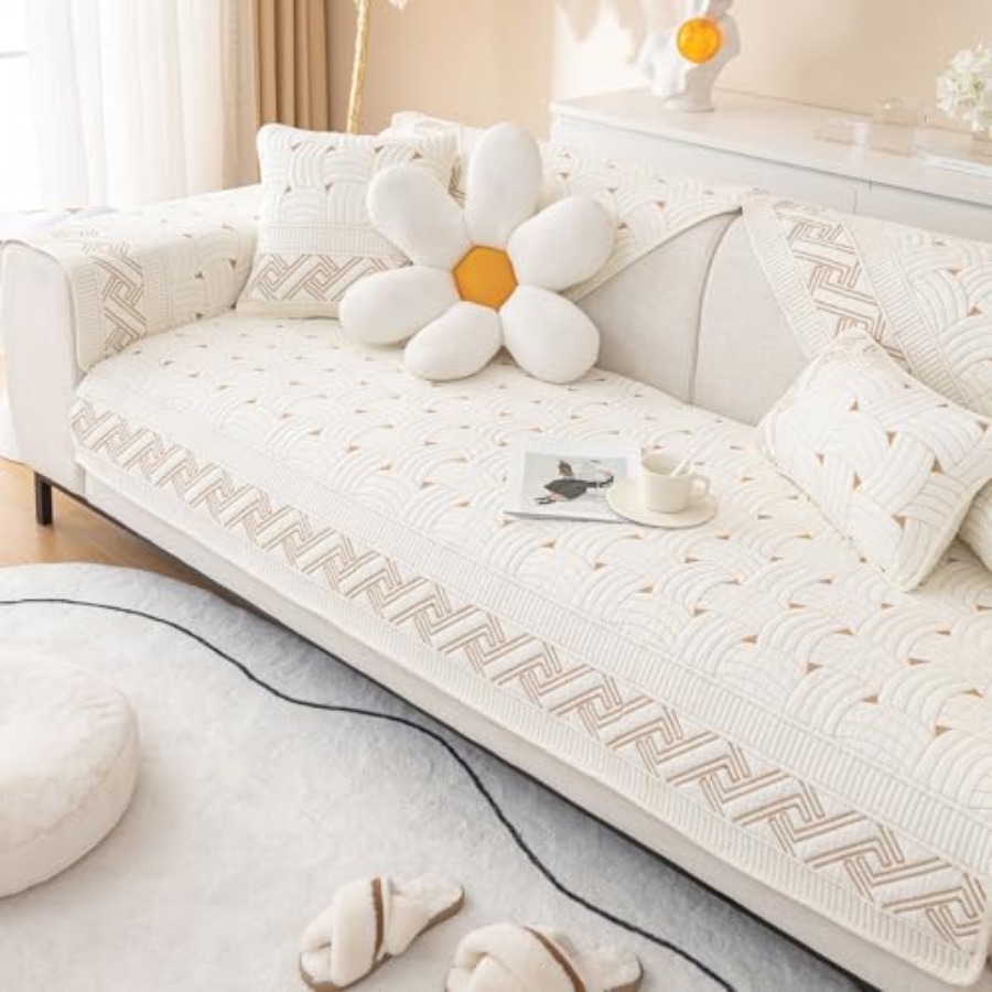 Solid Color Cotton Quilted Sof - Embroidery Quilt Cover 리뷰 및 가격