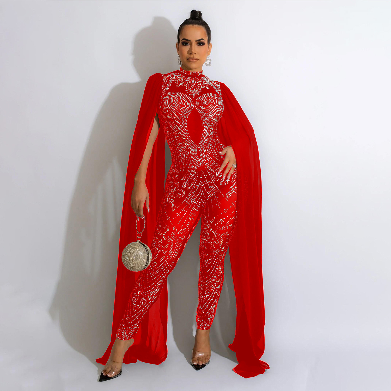 Shawl sleeve mesh crystal jump - Embroidery Net Dress 리뷰 및 가격