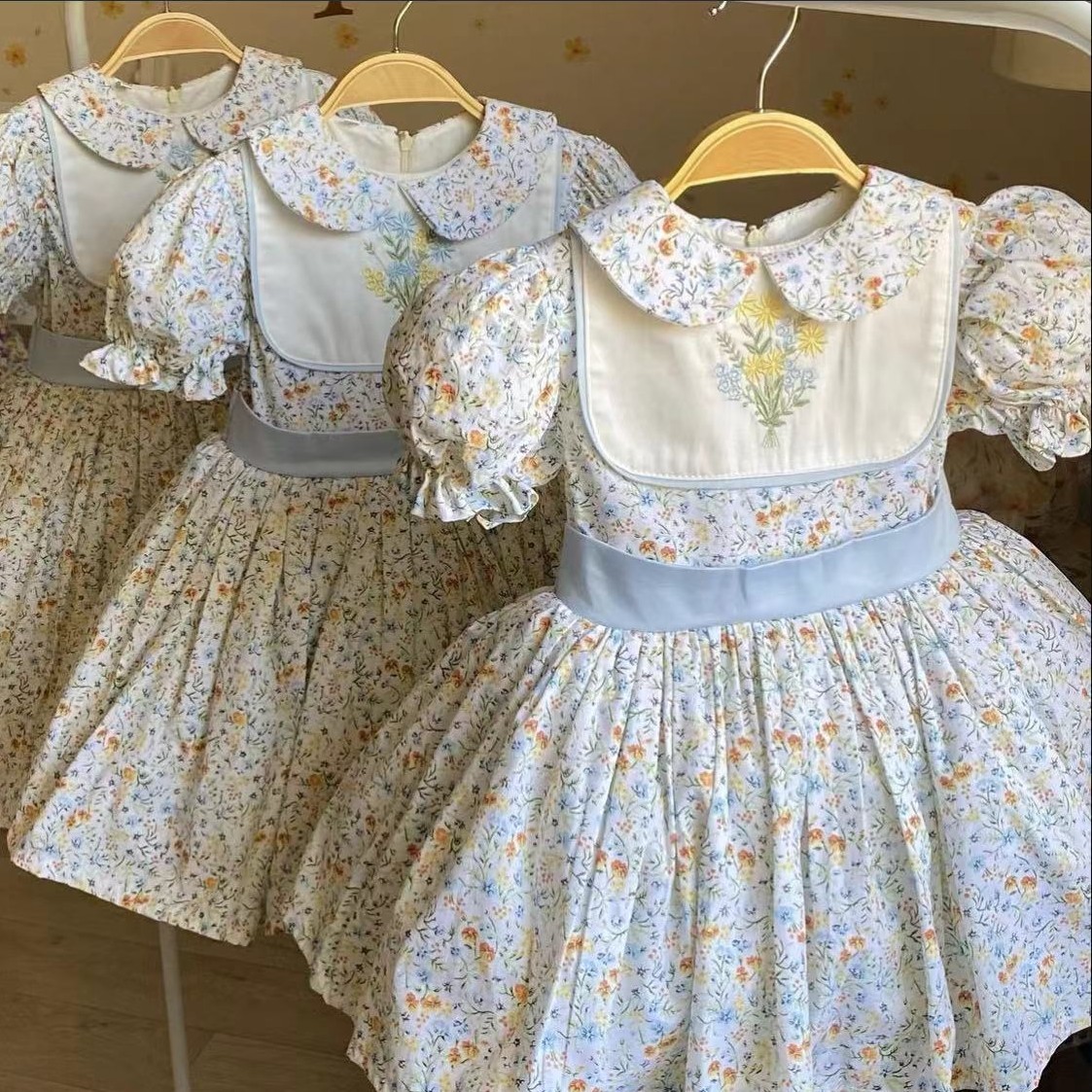 0-12Y Baby Girl Summer Flower  - Embroidery Yellow Flower 리뷰 및 가격