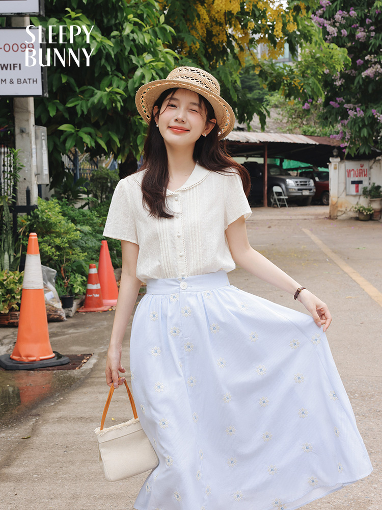 Vintage White Shirt Floral Emb - Embroidery Cotton Shirt 리뷰 및 가격