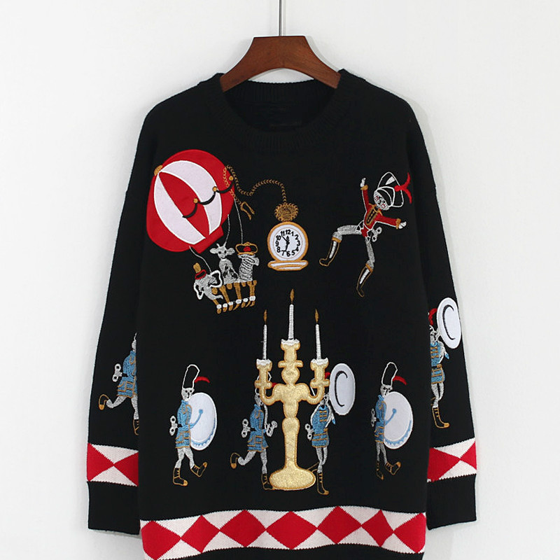 Winter Runway Sweater Women Lu - Embroidery Xmas 리뷰 및 가격
