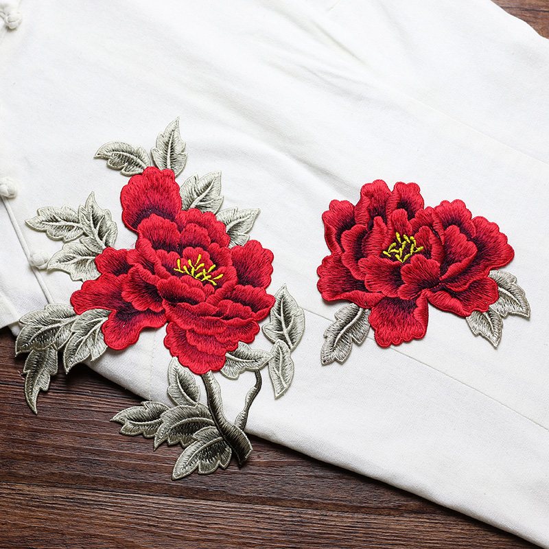 1 Pair Red Pink Yellow Embroid - Embroidery Yellow Flower 리뷰 및 가격