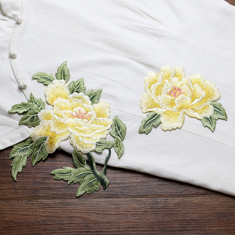 1 Pair Red Pink Yellow Embroid - Embroidery Yellow Flower 리뷰 및 가격