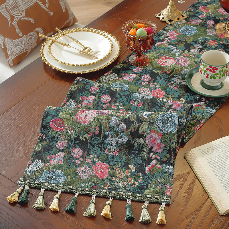 Retro Oil Painting Jacquard Ta - Embroidery Xmas 리뷰 및 가격