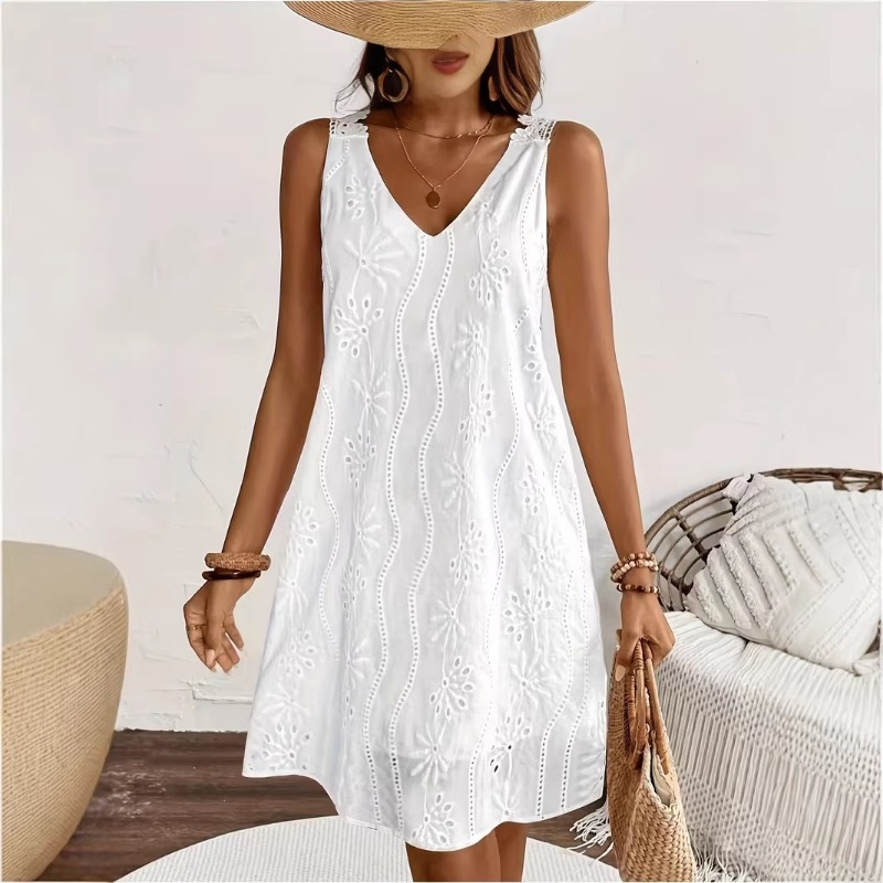 Women's White V Neck Eyelet Em - Embroidery Eyelet 리뷰 및 가격