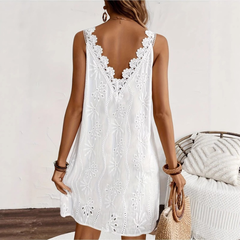 Women's White V Neck Eyelet Em - Embroidery Eyelet 리뷰 및 가격
