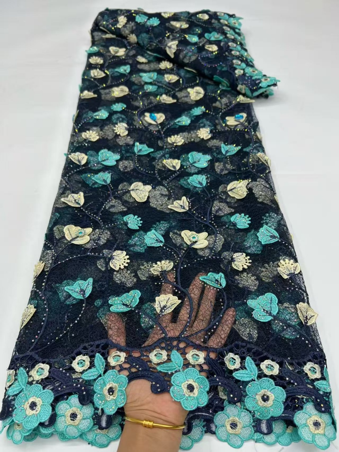 Luxury 5Yards African Lace Fab - Embroidery Net Fabric 리뷰 및 가격