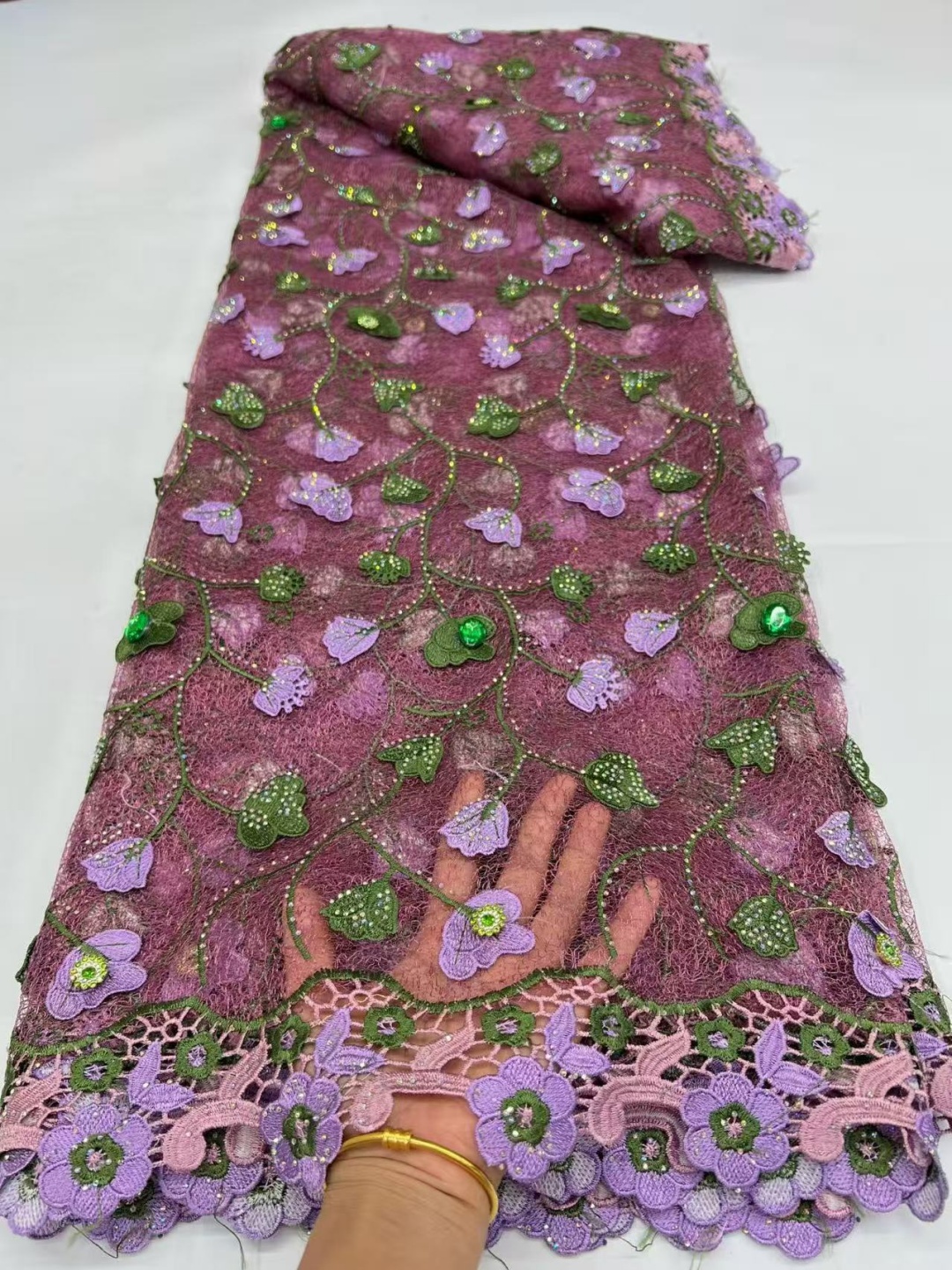 Luxury 5Yards African Lace Fab - Embroidery Net Fabric 리뷰 및 가격