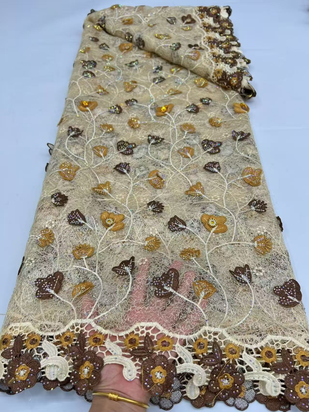 Luxury 5Yards African Lace Fab - Embroidery Net Fabric 리뷰 및 가격