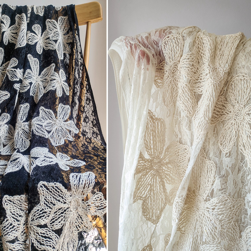 Cotton Thread Lace Jacquard Th - Embroidery Net Fabric 리뷰 및 가격