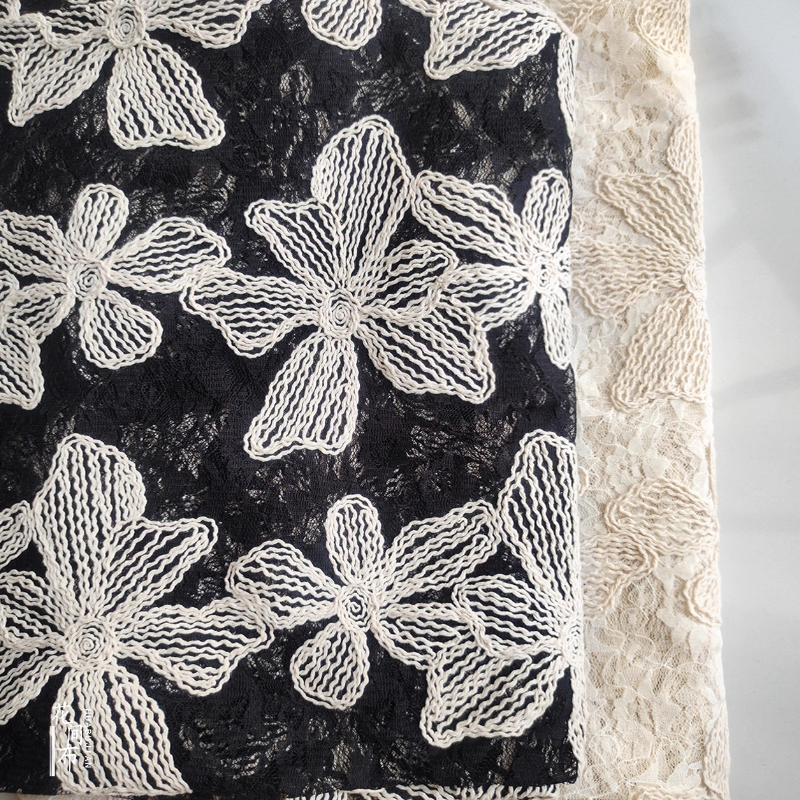 Cotton Thread Lace Jacquard Th - Embroidery Net Fabric 리뷰 및 가격