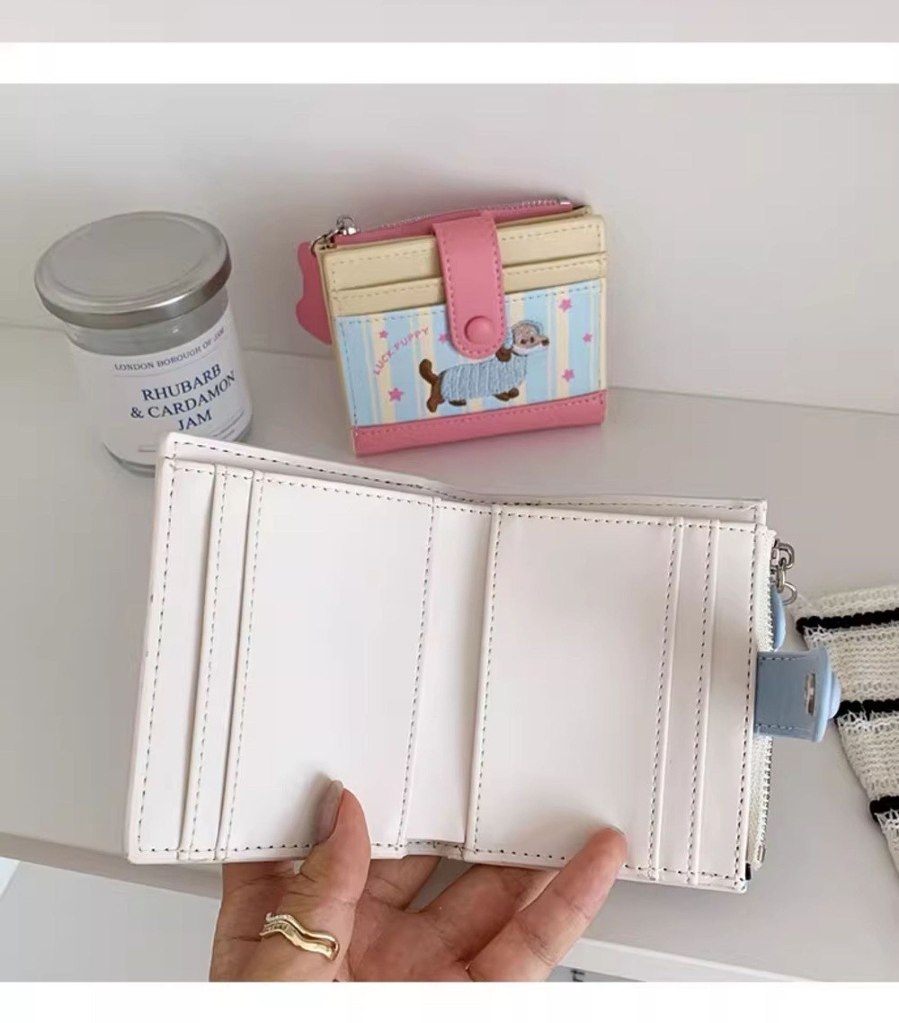 Korean Style Dachshund Embroid - Embroidery Wallet 리뷰 및 가격