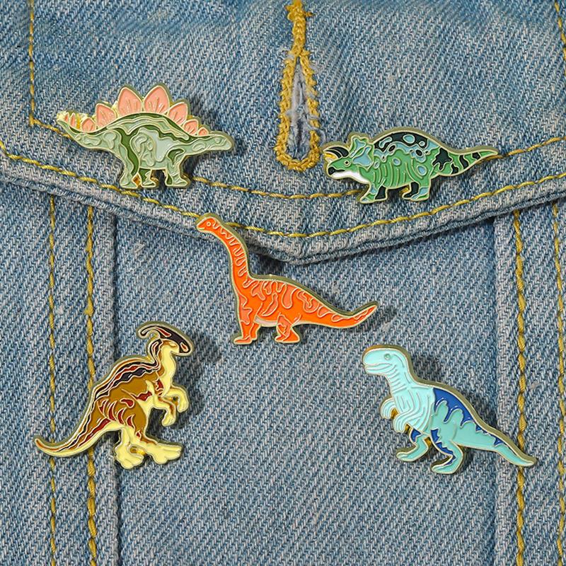 Colorful Dino Enamel Pins Cust - Embroidery Logo 리뷰 및 가격